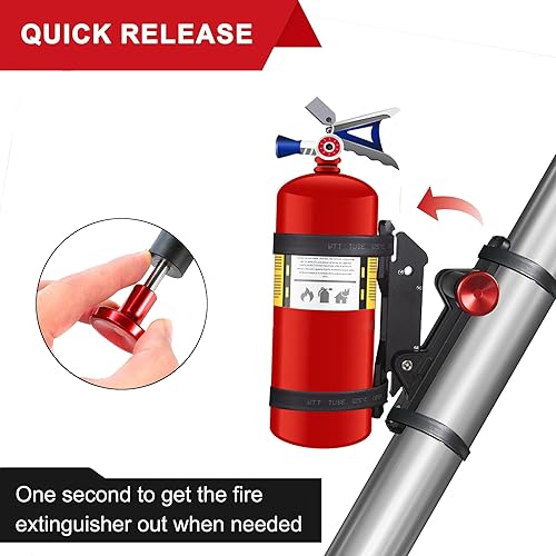 Miniatura 3 de Soporte de aluminio para extintor de incendios de automóvil, barra antivuelco de liberación rápida, soporte universal para Jeep, camión, UTV, ATV