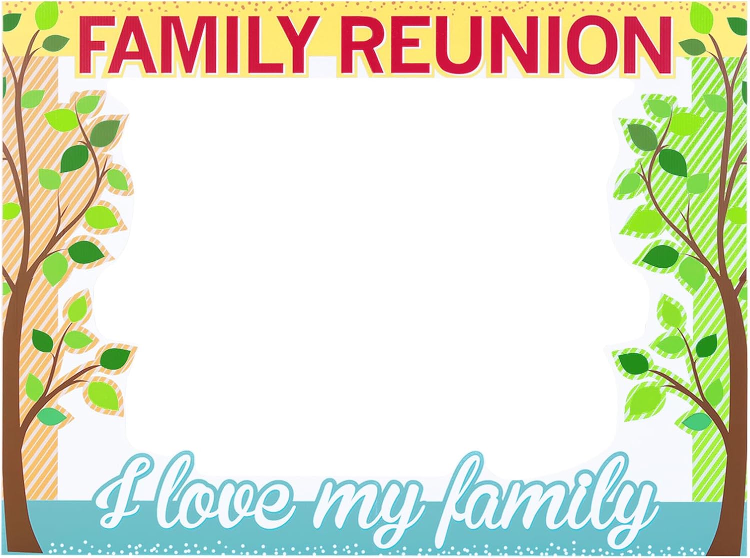 Jollyboom Family Tree Reunion Photo Booth, Color Family Gathering Party Decoration Photo Booth Prop Frame I Love My Family Photo Booth for Family Member Reunion Gathering Party
