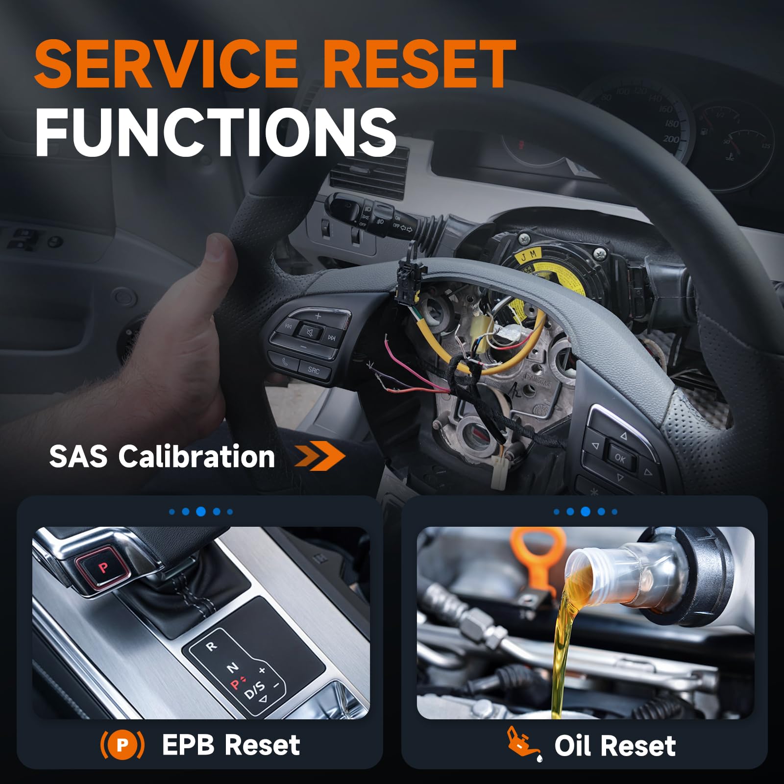 FOXWELL NT630 Plus OBD2 Outil de Diagnostic Scanner, ABS Scanner de Freins SRS Lecteur de Code Automobile Contrôle Bibirectionnel avec Airbag Light Reset SAS Oil Light EPB Service