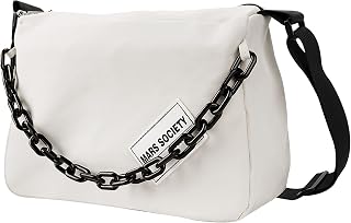 Large Capacity Messenger Purse with Adjustable Strap, Nylon Crossbody Sling Shoulder Bag for Women Men, Beige