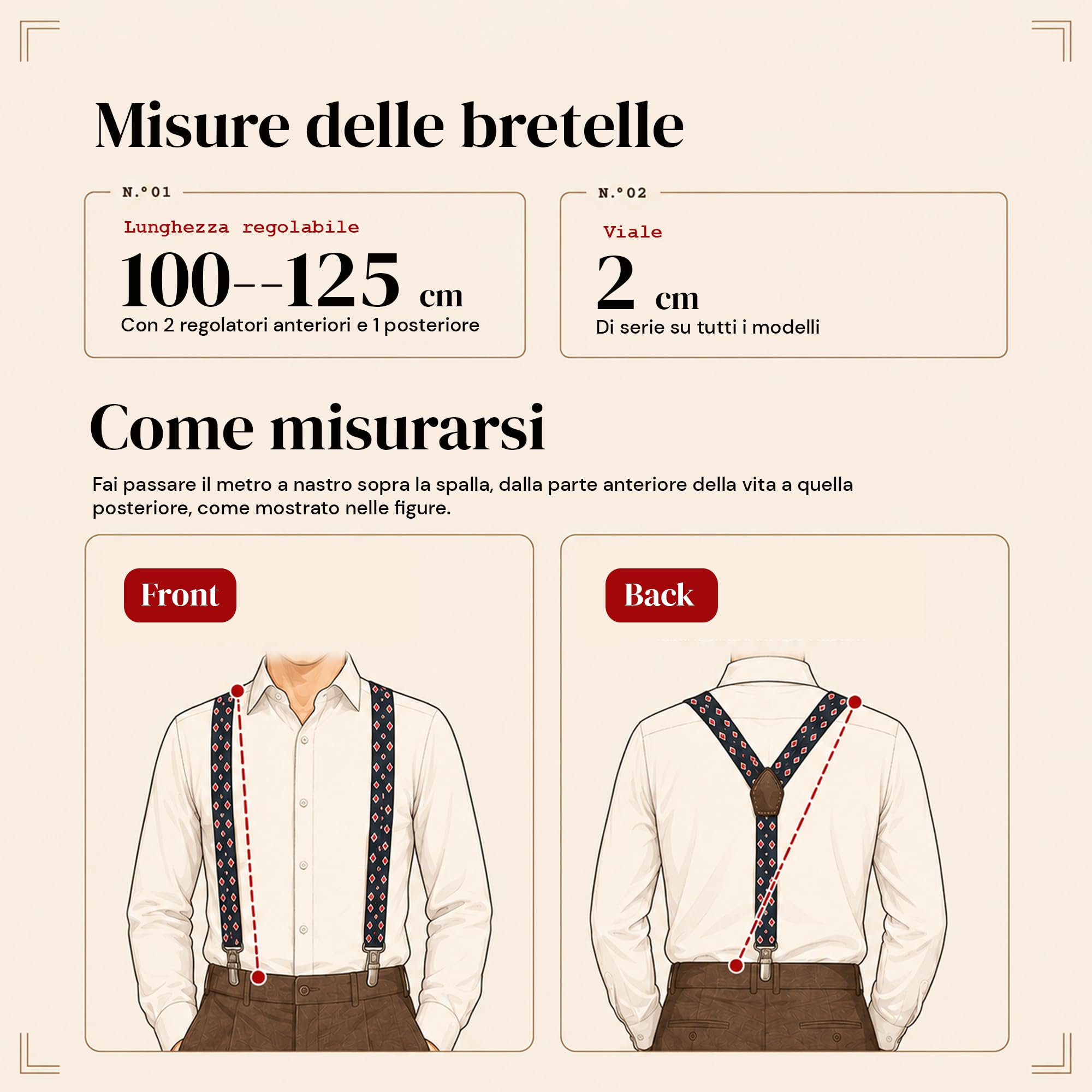 Bretelle in pelle per uomo. Cooper Bretelle per pantaloni vintage. Bretelle in pelle da uomo, retrò. Bretelle originali per uomo.