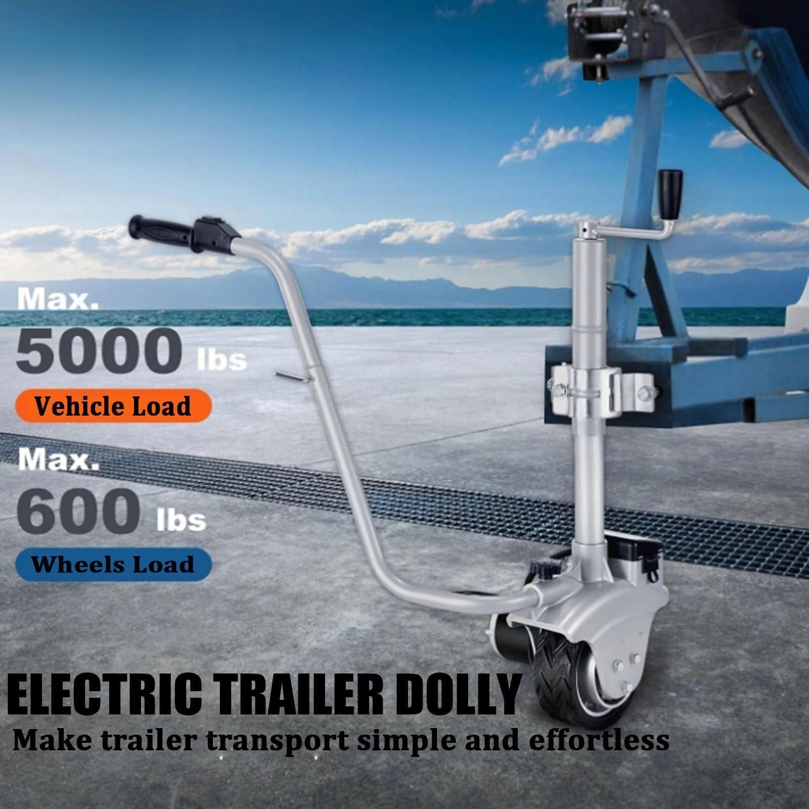 Elektrischer Anhängerwagen – 2270 kg maximales Gewicht, motorisierter Anhängerbeweger für Wohnmobil, Wohnwagen und Bootsanhänger – All-Terrain-Trolley-Kit