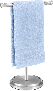 Hand Towel Holder Stand for Bathroom & Kitchen, 14 Inch Freestanding T-Shape Towel Rack Stand with SUS304 Stainless Steel Base, Rust-Proof Towel Bar for Countertop (Brushed Nickel)