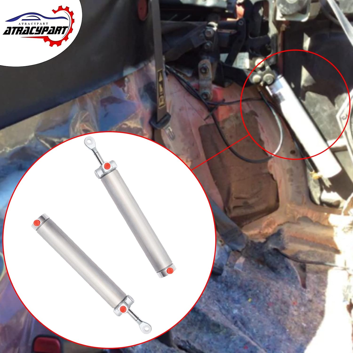Top Cylinder Piston Convertible Top Lift Cylinder Ram Passenger Side & Drivers Side Cylinders For 1998-2006 Chrysler Sebring