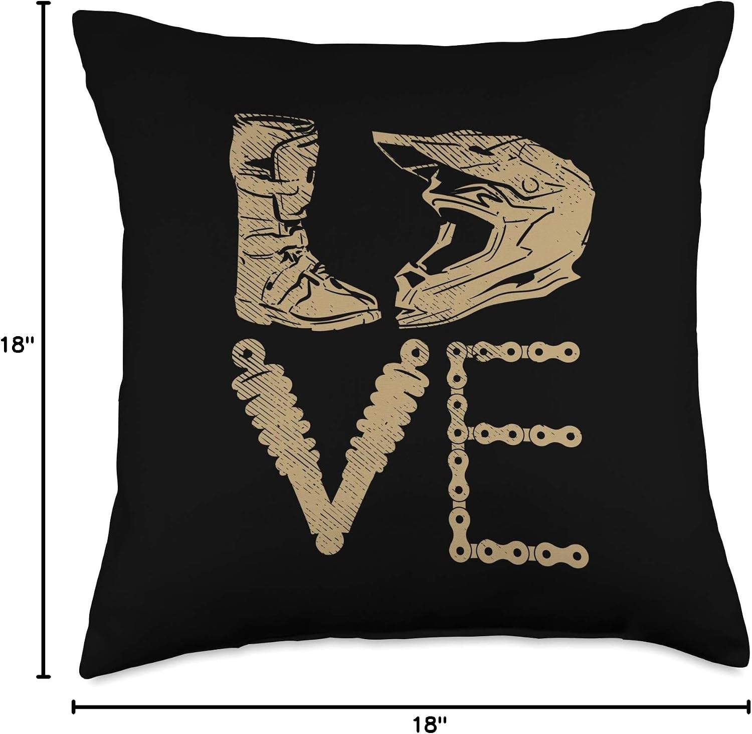 Love Dirt Bike Boots Helmet Motocross Motorcycle Racing Gift Throw Pillow