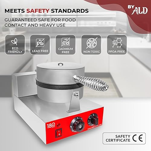 Miniatura 4 de ALDKitchen Gofrera belga gruesa | Plancha para gofres con panel rojo | 110 V (no giratoria)