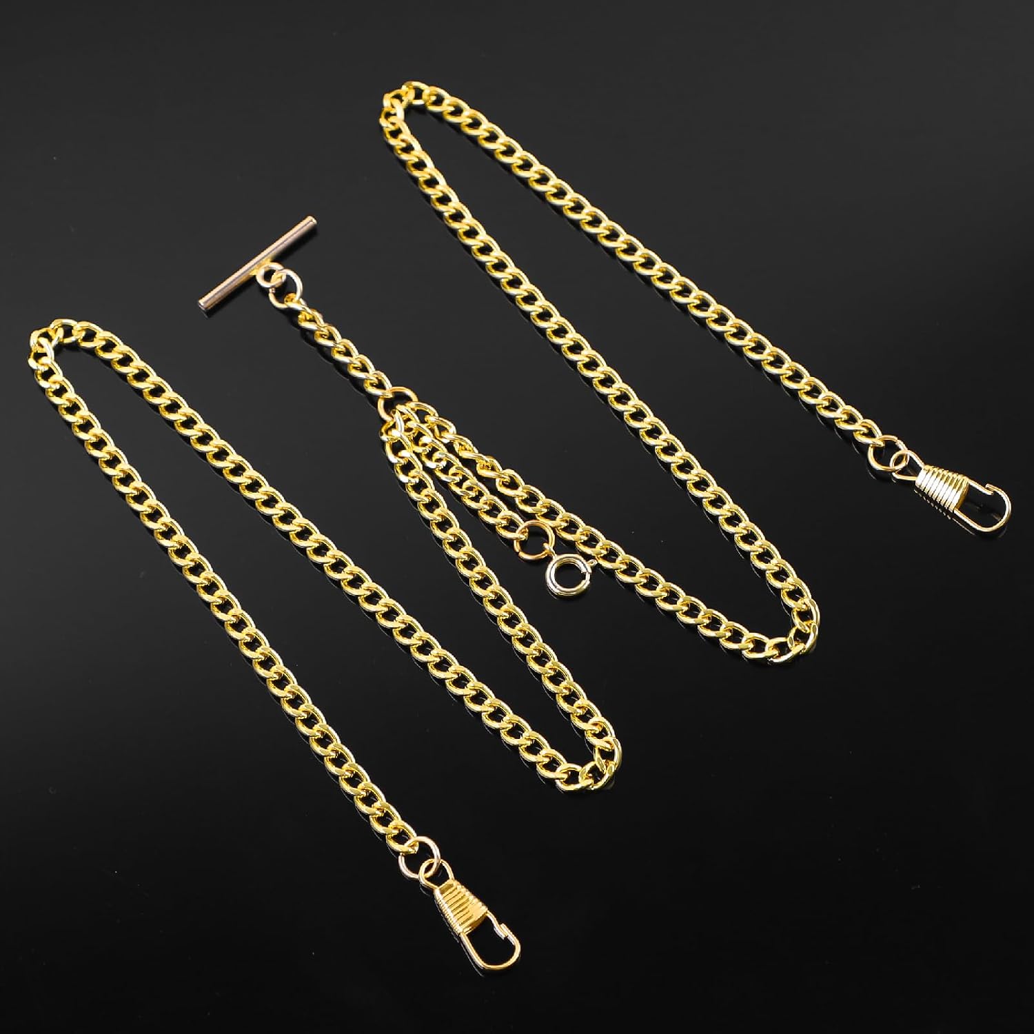 Pocket Watch Chain with Lobster & T-Bar Clasps Suit for Your Pocket Watch | Albert Chain with Lobster & T-Bar Clasps Pocket Watch Chains Link Vest/Suit for Your Pocket Watches/Pendant