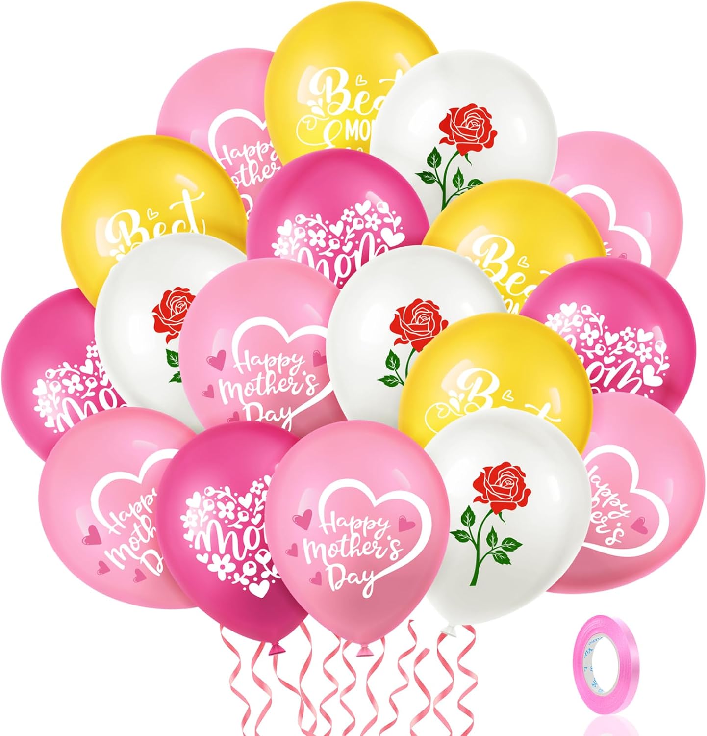Amazon.com: 12 Inch Happy Mother's Day Balloons Party Decorations ...