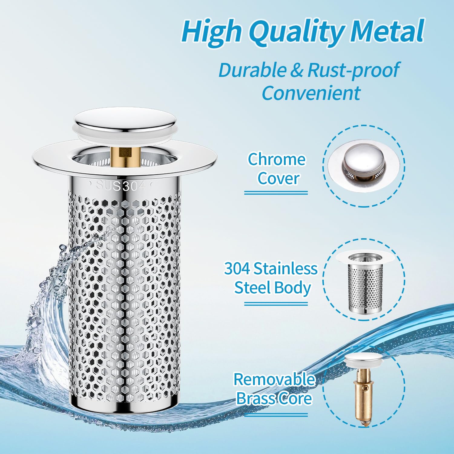 Bathroom Stopper Universal Bathroom Sink Stopper With Hair Catcher