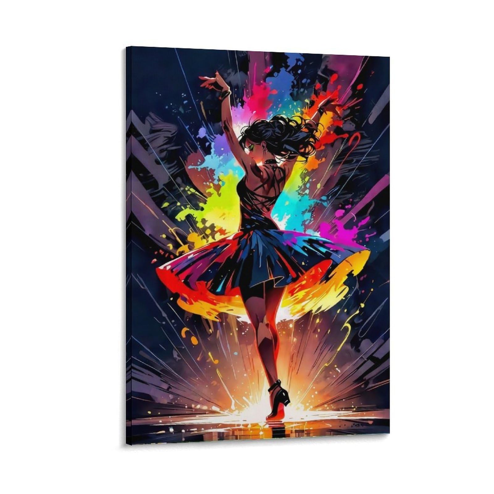 DHBANEIOK Dancing Woman Art Poster Artwork Giclee Canvas Prints Modern Canvas Wall Art Picture Wall Hanging for Bathroom Wall Decor 08x12inch(20x30cm)