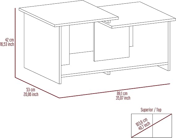 Wema 3 Coffee Table, Lower Open Shelf -Espresso