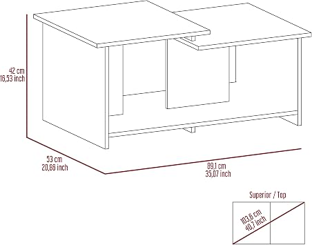 Wema 3 Coffee Table, Lower Open Shelf -Espresso