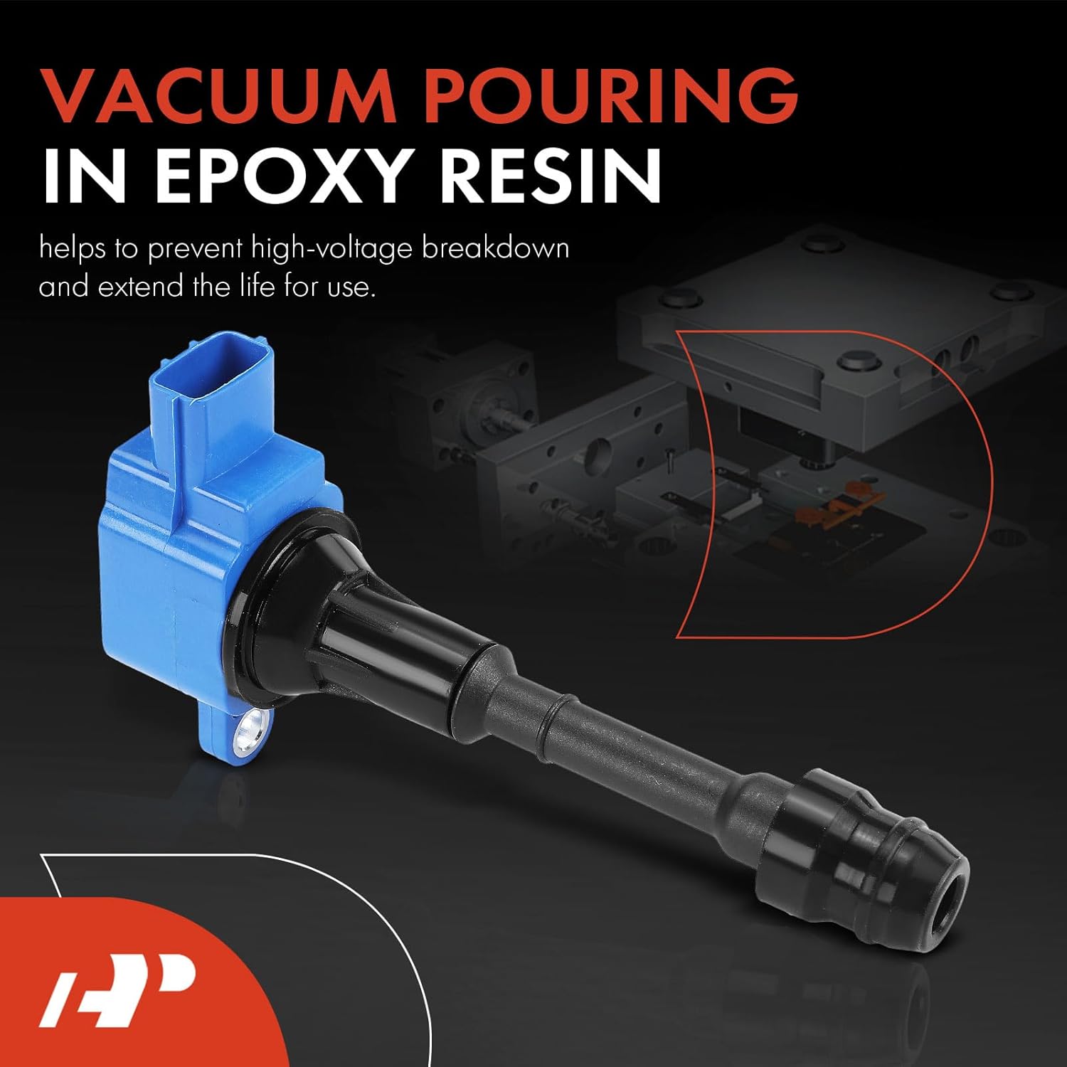 A-Premium (Blue) Engine Ignition Coil Pack Compatible with Nissan Altima 2002-2006 2.5L, Sentra 2002-2006 2.5L, X-Trail 2005-2006, 4-PC Set, Replace# 224338H315, 224488H300