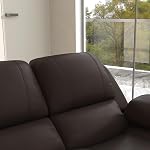 HOMCOM Double Reclining Loveseat, PU Leather Manual Recliner Sofa Chair with Thick Backrest, Padded Armrests, Footrest for Living Room, Brown