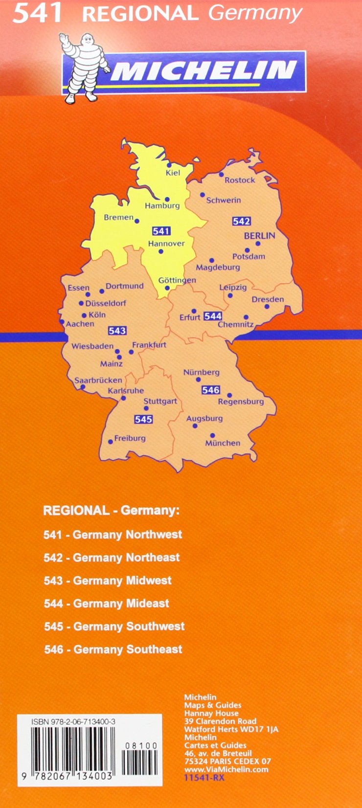 Mapa Regional Germany Northwest: No. 541 (Mapas National)