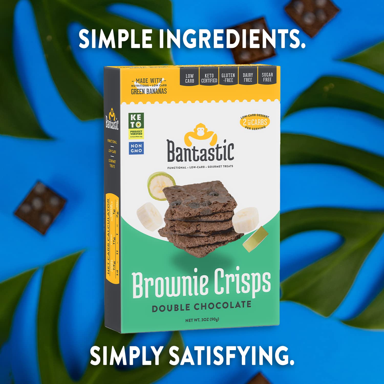 Buy Bantastic Brownie Keto Snack, Double Chocolate Crisps Crunchy
