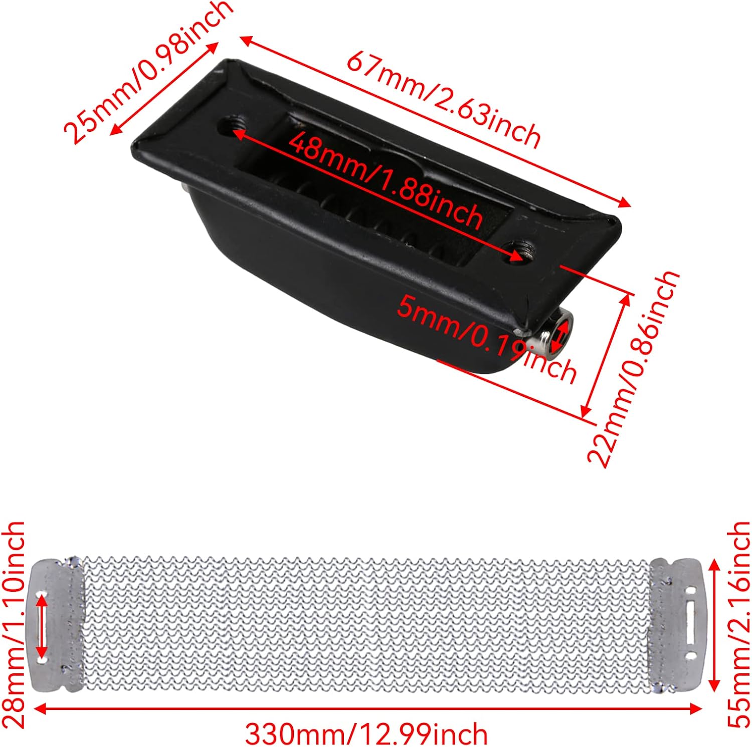 Bstinay 2PCS 20 Strands Snare Drum Wire Sturdy 14 Inches Snare Drum Spring and 10pcs Long Shape Double End Snare Drum Lugs