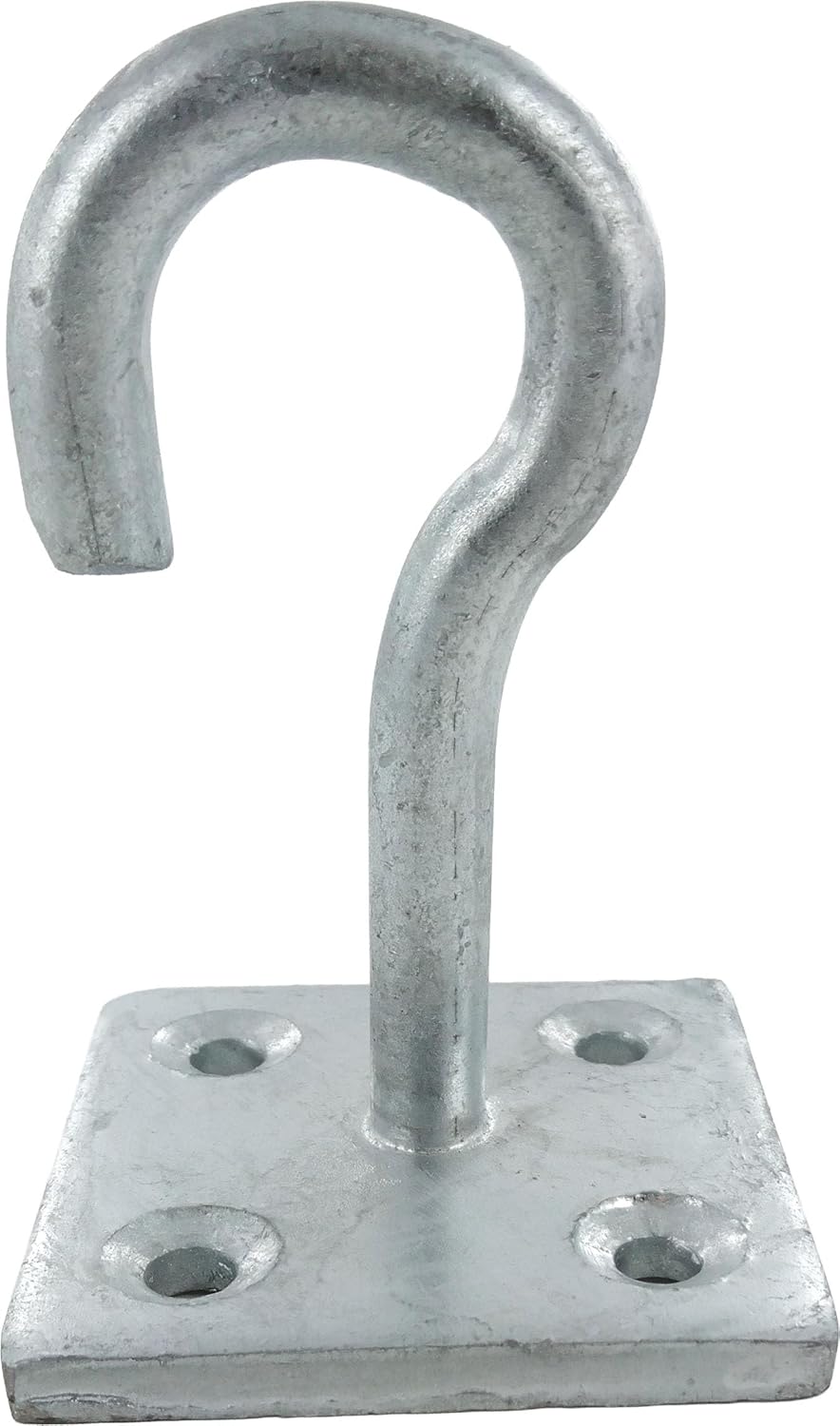 Merriway® BH01877 Steel Clothesline Wall Hook – 5/16 Inch (8mm) Thick, 2 x 2 Inch Galvanized Rust-Proof Plate