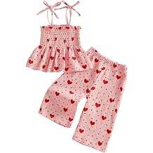 VISGOGO Infant Baby Toddler Girls Clothes Solid Color Sleeveless Camisole Linen Pants Set Baby Summer Outfits