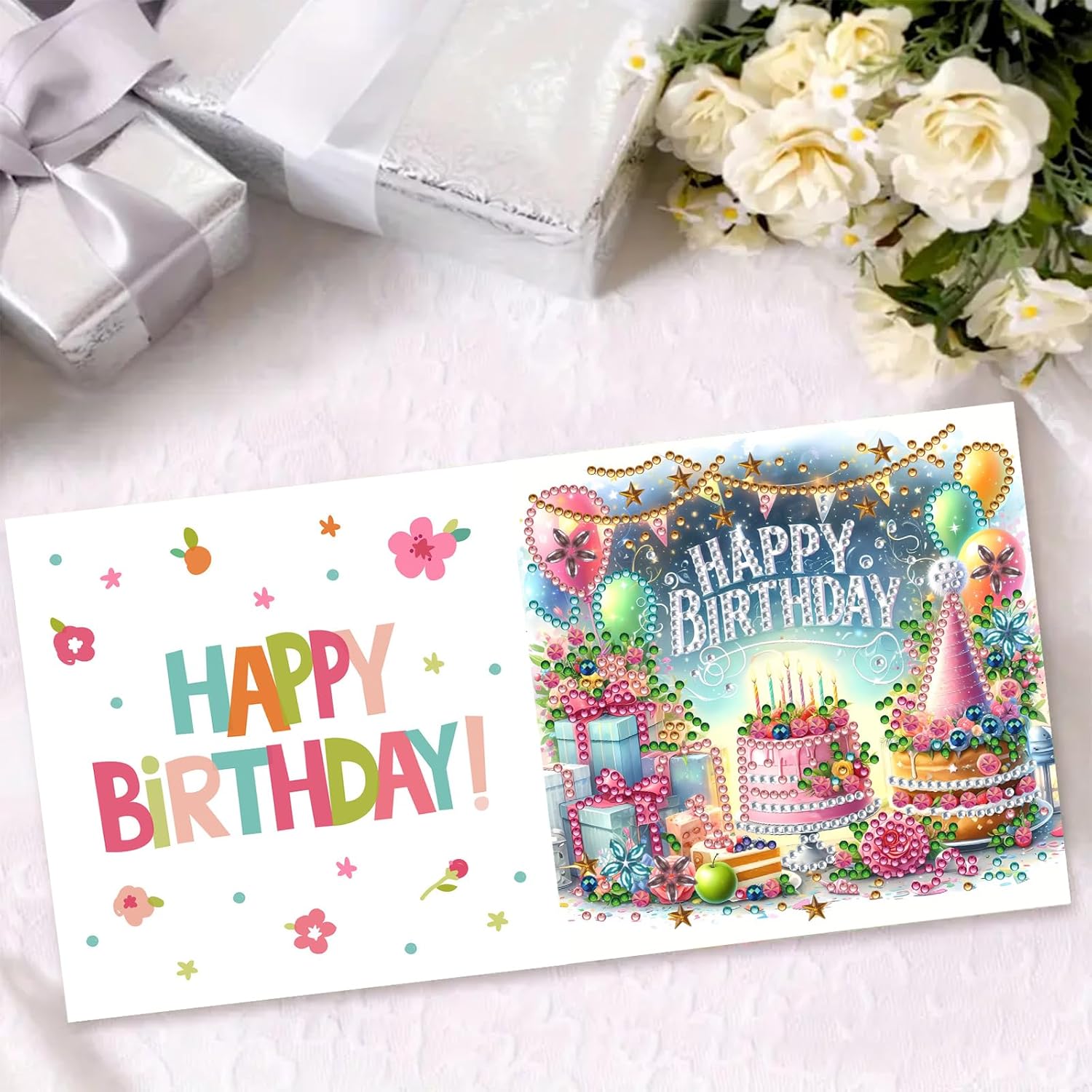 24Pcs Birthday Greeting Card Easter DIY Diamond Art Painting Greeting Cards Special Shaped Diamond Blessing Folding Card Kit Arts Crafts-02