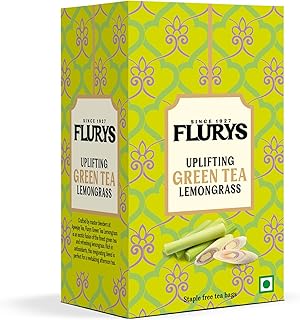 Flurys Green Tea Lemongrass I Refreshing Detox Green Tea Blend with Natural Lemongrass | Antioxidant-Rich Wellness | 25 Te Price In India