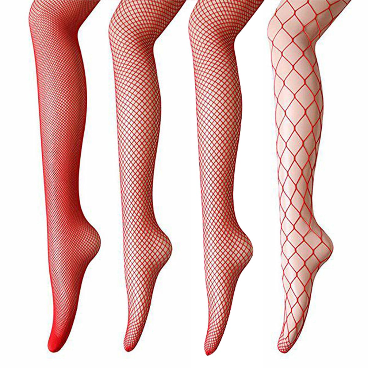 ANDIBEIQI Women Fishnet Stockings - 4 Pairs High Waist Fishnets Tights Pantyhose for Dancing Party Halloween