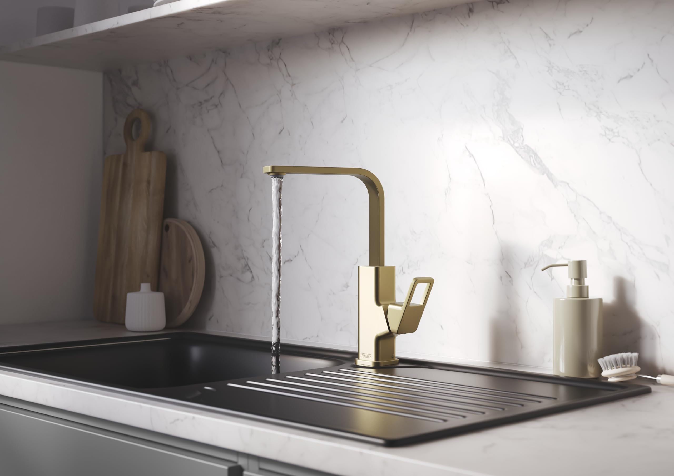 Bristan Spruce Kitchen Tap, Brushed Brass - Image 3