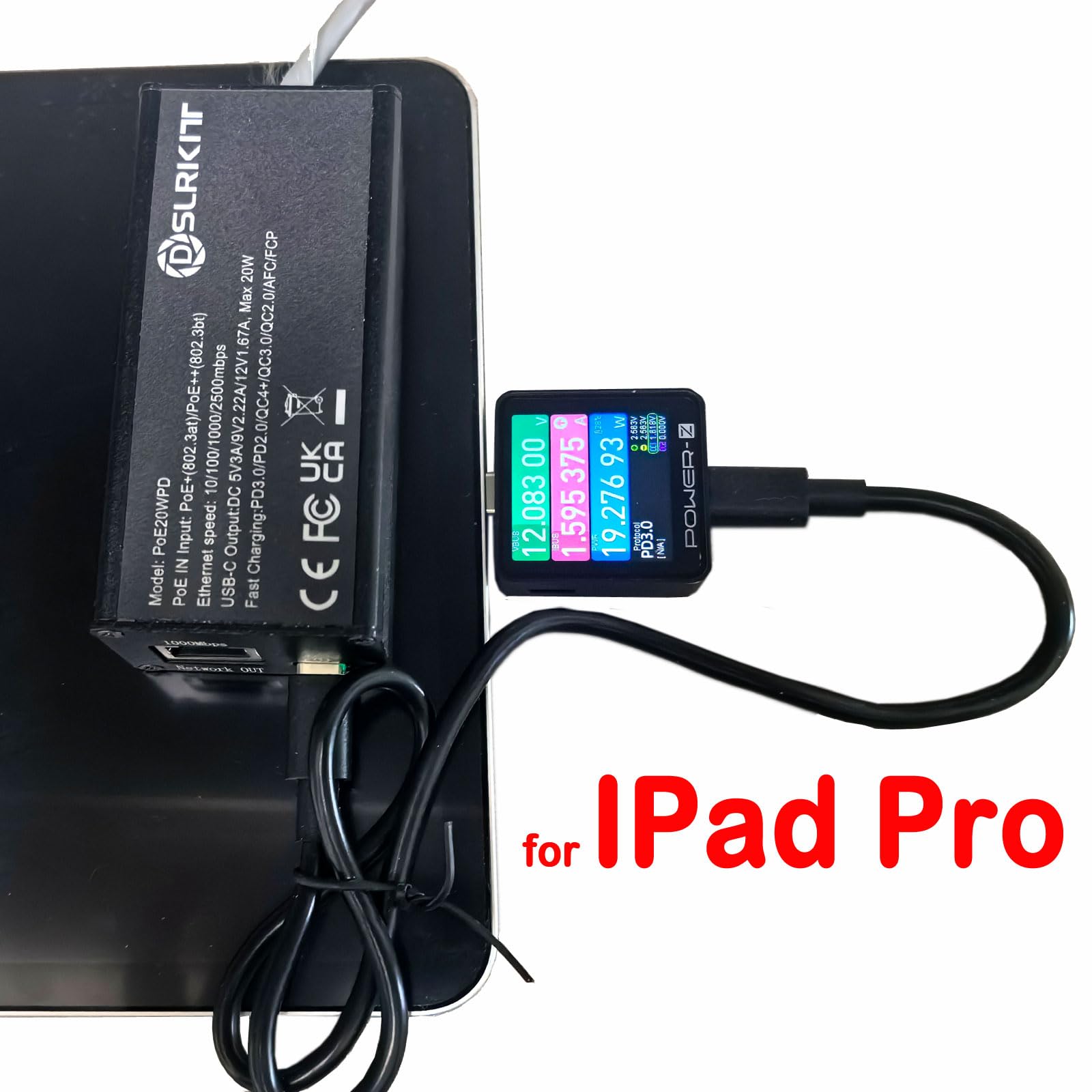 Splitter PoE da 2,5 Gbps e adattatore passthrough a USB Type-c 20W PD3.0 PPS QC 4+/3.0 802.3at