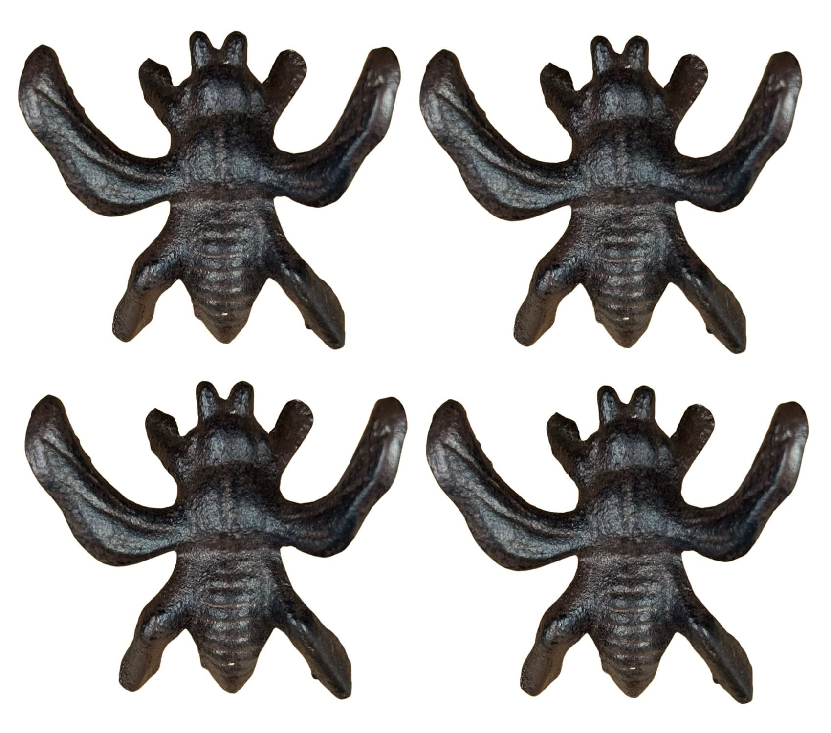 Classic Home Store Cast Iron Novelty Door or Drawer Handles & Optional Mounting Bolt (4 Bees)
