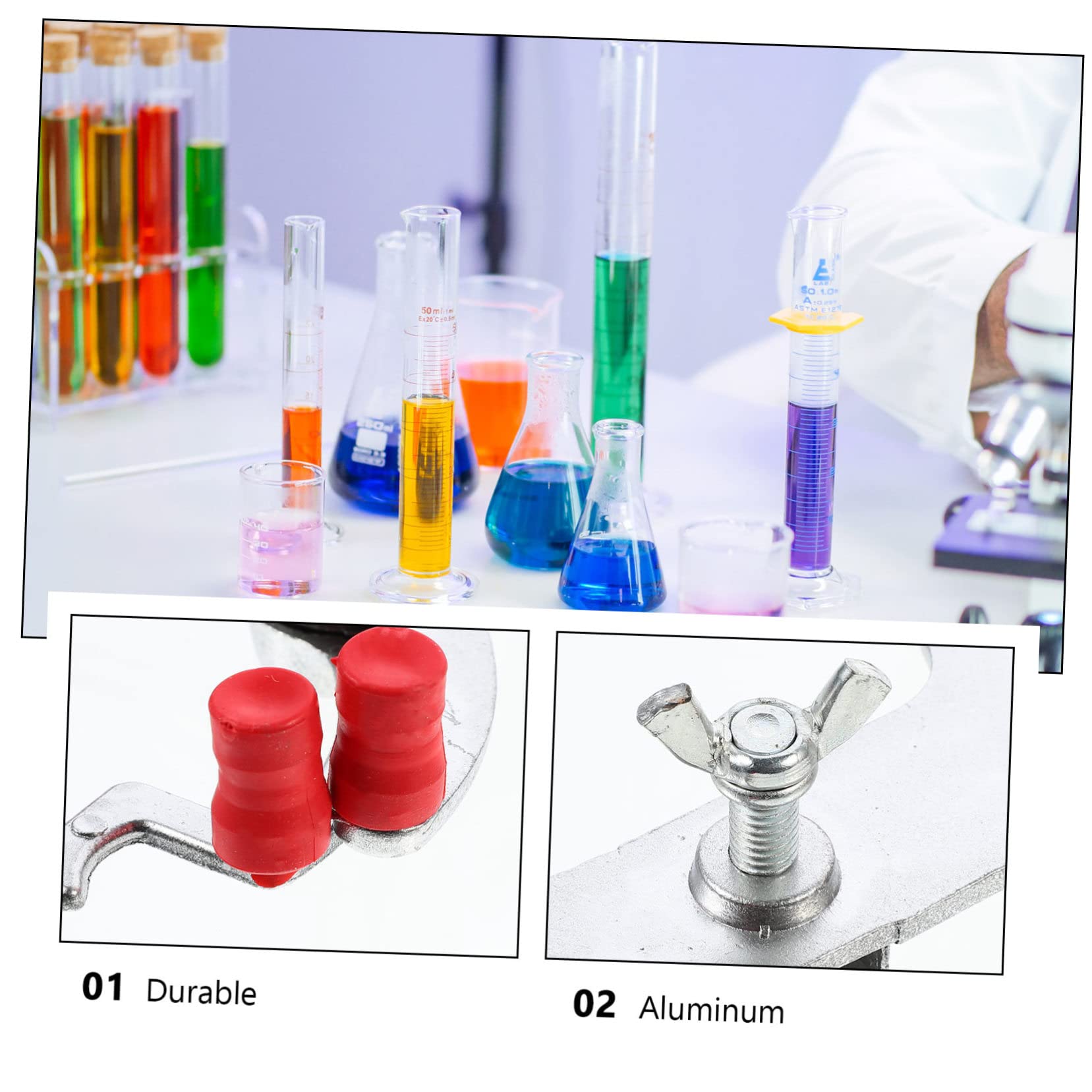 SOLUSTRE 5pezzi Clip Titolazione Per Laboratori Scolastici Accessorio Per Esperimenti Titolazione Fissaggio Per e Provette Design e Resistente