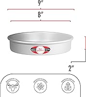 Vista 3 de Fat Daddio's Molde redondo de aluminio anodizado para tartas, 8 x 2 pulgadas