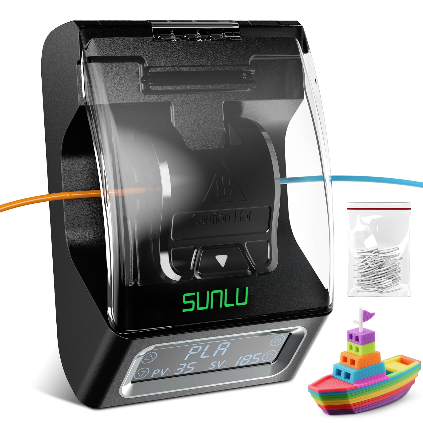 SUNLU Soudeur de Filament Officiel [Chauffage Rapide 240°C] pour Imprimante 3D - Compatible avec PLA/ABS/PETG/TPU/PA, Connecteur de Filament 1.75mm avec 200 gaines PTFE