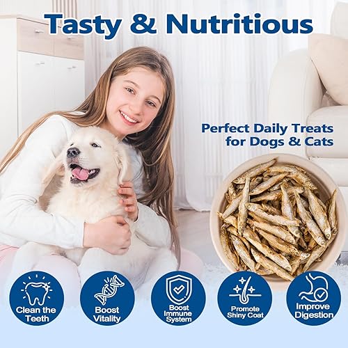 Miniatura 6 de Amzey Minnows - 7 onzas liofilizadas - Golosinas para gatos 100% naturales de primera calidad - Minnows Treats - Minnows liofilizado para gatos y