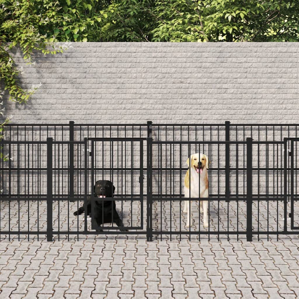 Forniture per cani Outdoor Dog Kennel Steel 15.02 m Animali e forniture per animali domestici