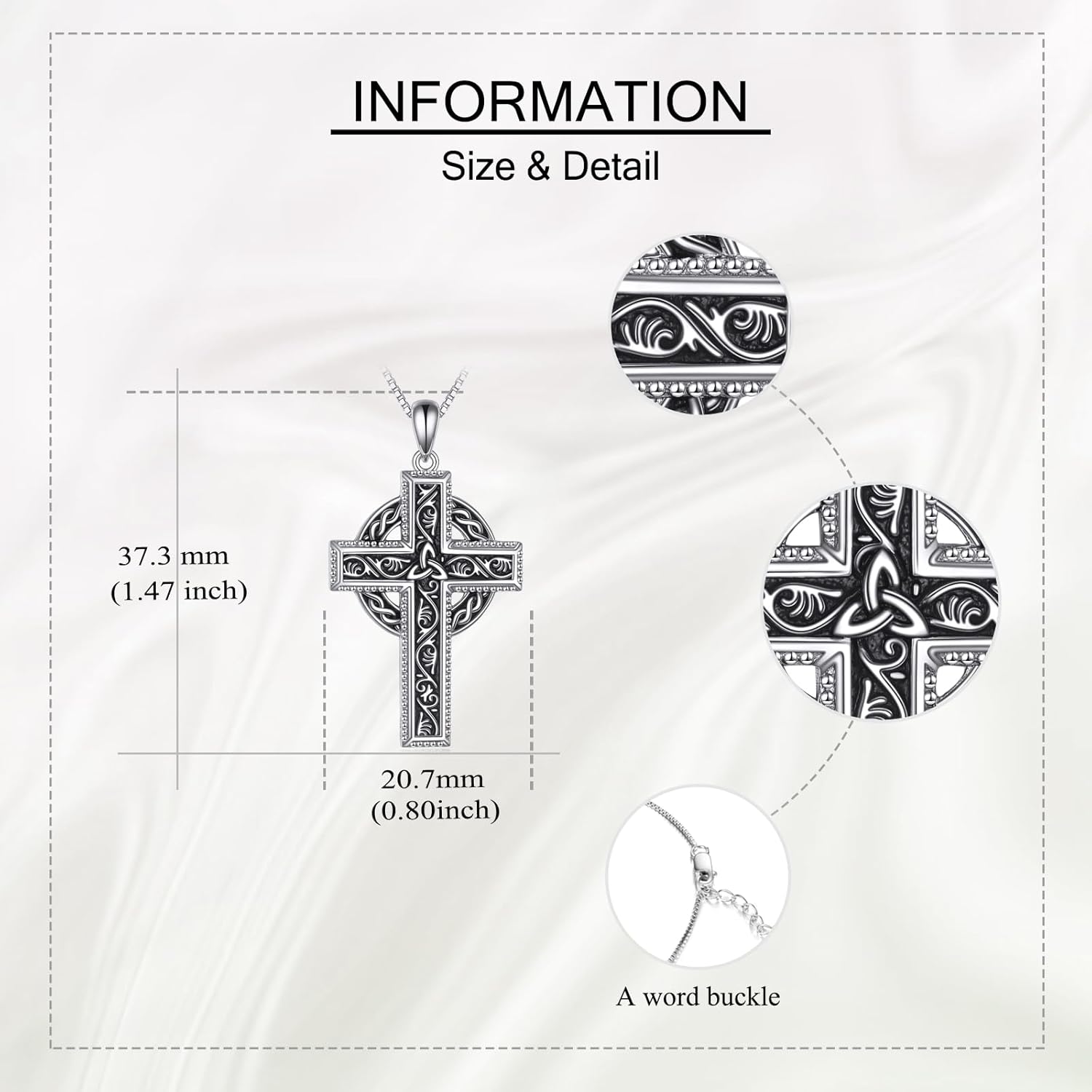 Celtic Cross Necklace 925 Sterling Silver Viking Knot Cross Pendant Vintage Christian Jewelry Gift for Men Women - Image 5