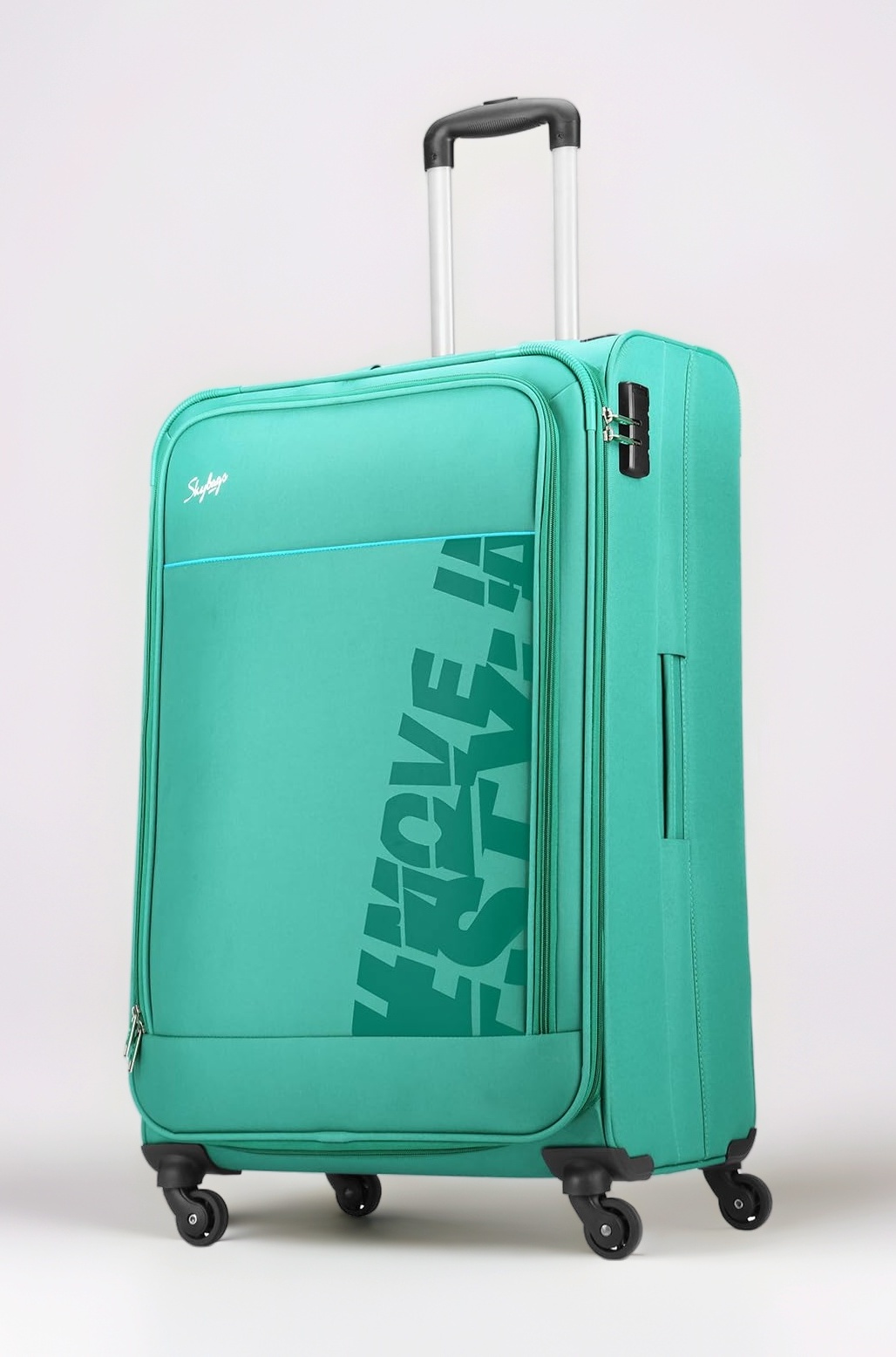 Skybags Polypropylene Rhumba 76 Cms Large Check-in Polyster Soft Sided 4 Wheels Luggae/Suitcase/Inline Trolley Bag- Green