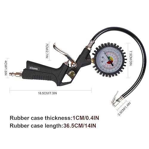 Miniatura 5 de Hausse Kit de accesorios para compresor de aire de servicio pesado, pistola sopladora de aire y accesorios de manguera de aire, kit de herramientas