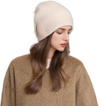 Slouchy Beanie Hat for Women Windproof Knitted Long Baggy Soft Beanies Hats Lightweight Jersey Skull Cap Headscarf