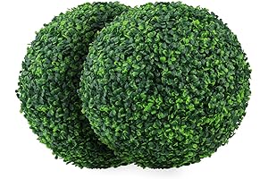 Sunnyglade Artificial Plant Topiary Ball Faux Boxwood Decorative Balls for Winter Urn...