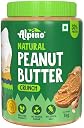 ALPINO Natural Peanut Butter Crunch 1kg - 100% Roasted Peanuts - 30g Protein, No Added Sugar & Salt, non-GMO, Gluten Free, Vegan – Plant Based, Unsweetened Peanut Butter Crunchy gallery image