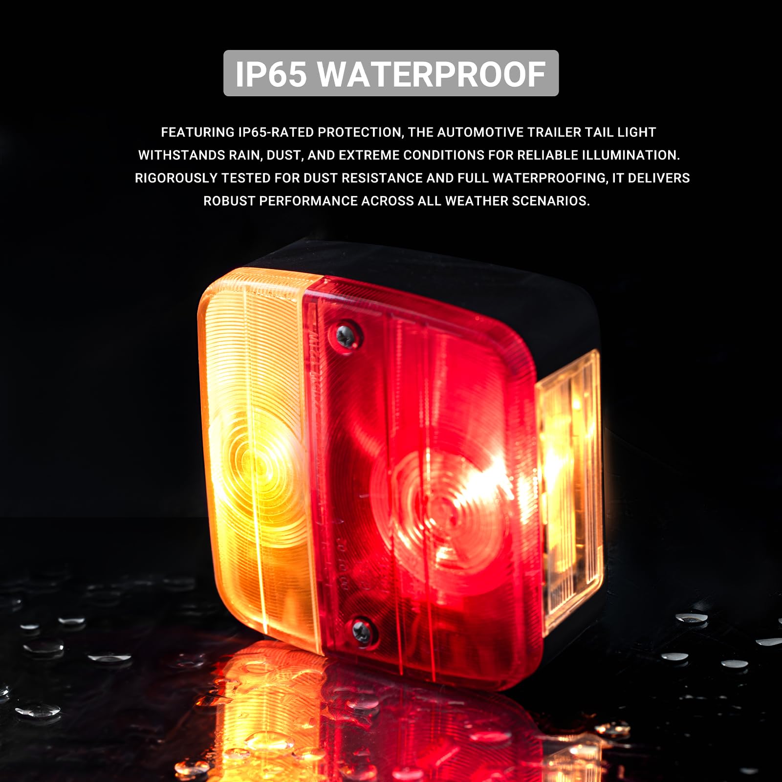 Ouker Rückleuchten für Anhänger Wasserdicht Universal Rücklichter, 12V 7-Pin Stecker mit 7,5m Kabel Rücklicht Komplettset Multifunktions Anhängerbeleuchtung für KFZ Wohnwagen Trailer