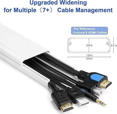 Miniatura 2 de Ocultador de cable de TV de 34 pulgadas para TV montado en la pared, cubierta de cable grande, kit de gestión de cables para TV, ocultador de cables