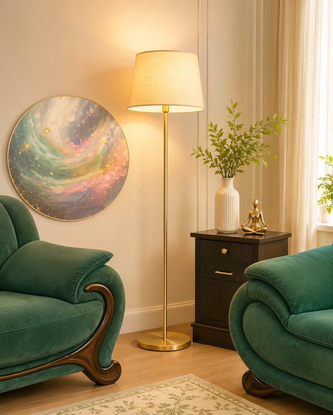 Golden Floor Lamp - Modern Standing Light -2 Golden Floor Lamp - Modern Standing Light -2