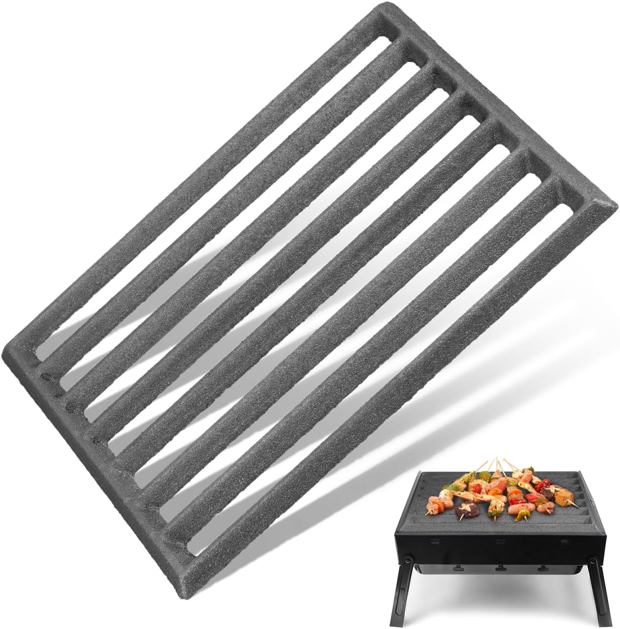 Fire Grate Iron Fireplace Grate for Firewood Stove Channel Grid Design for Efficient Burning Ash 8.58 X 6.18 X 0.35 in 1 Pack