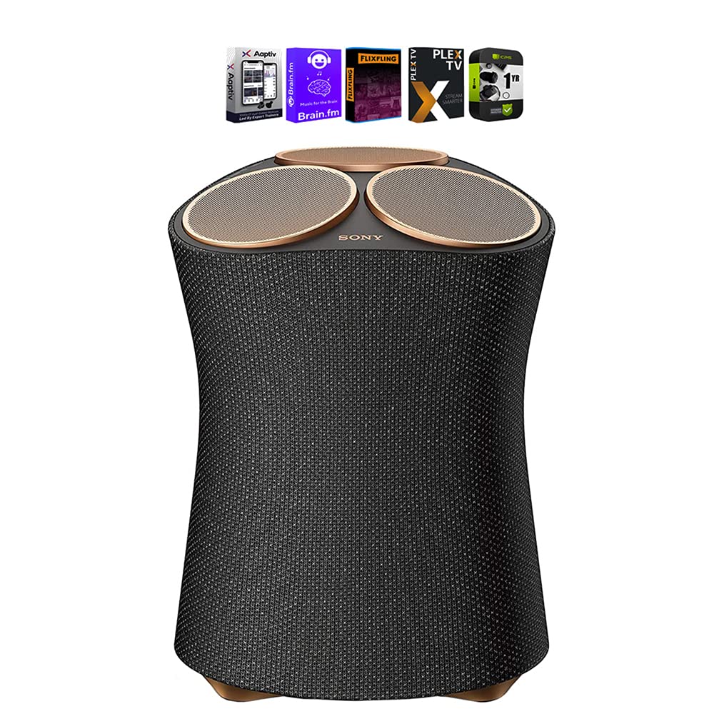 Sony SRSRA5000 360 Reality Audio Premium Wireless Bluetooth Speaker Bundle with Tech Smart USA Audio Entertainment Essentials Bundle and 1 YR CPS Enhanced Protection Pack