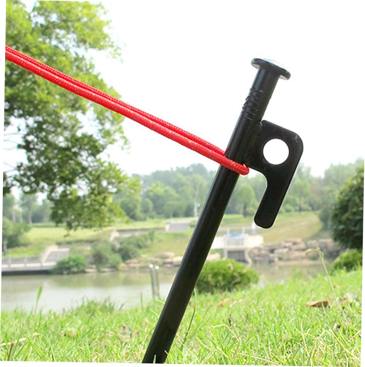 ULTECHNOVO Heavy Duty Tent Stakes Ground Pegs Set 10pcs Metal Tent Fixing Stakes with Storage Bag for Outdoor Camping Shelter Anchors