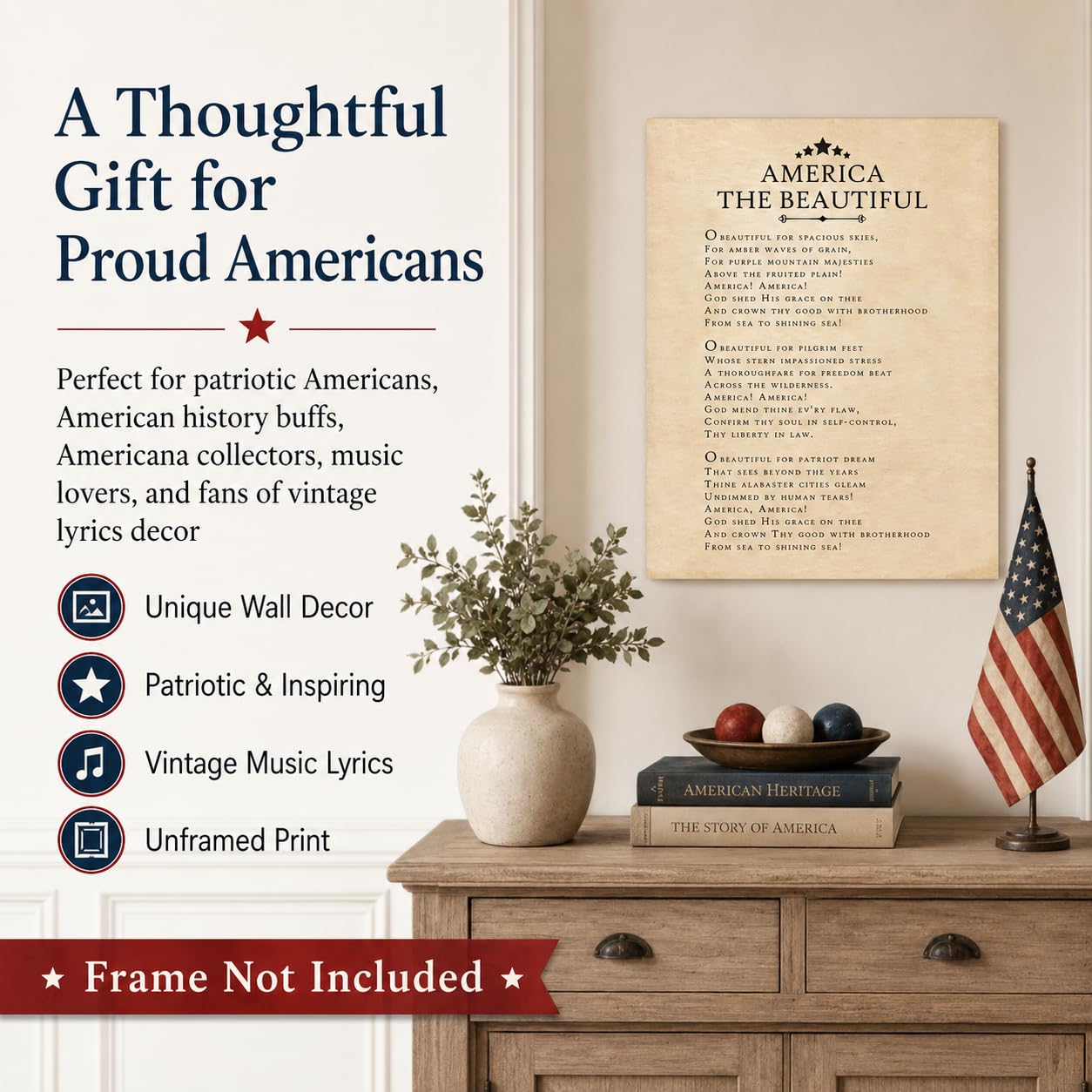 Amazon.com: America The Beautiful 16x20 Unframed Wall Art