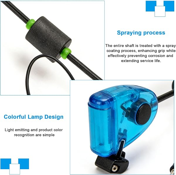 GBKDQQ 4 Pcs Carp Fishing Swingers 4 Colors Led Quick Attack/2 Levels Indicator Swingers Fishing Accessories Adjustable Elastic for Night Fishing Carp Fishing - 3