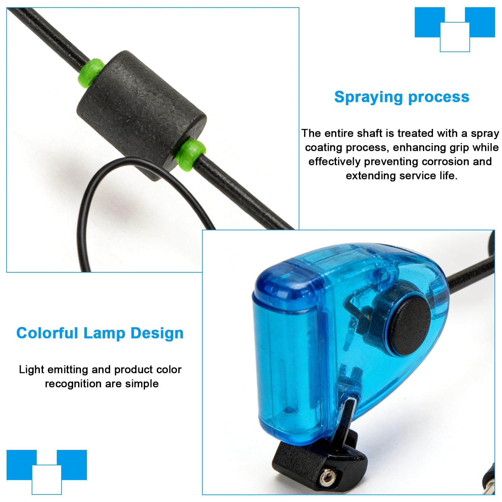 GBKDQQ Lot de 4 swingers pour la pêche à la carpe, 4 couleurs avec LED/raccord rapide/2 niveaux, indicateur de touche pour accessoires de pêche, élasticité réglable pour la pêche de nuit et la pêche à