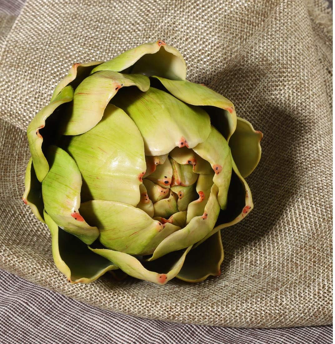 Large Green Artificial Artichoke Vegetables Fake Artichoke for Home Decor -Green（6pcs）